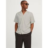 JACK & JONES Erkek JPRCCAARON TENCEL RESORT SHIRT S/S SN Gömlek Kirli Beyaz L