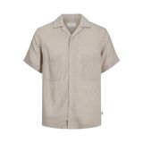 JACK & JONES Erkek JPRCCCAIRO LINEN RESORT SHIRT S/S Gömlek Koyu Bej M