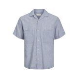 JACK & JONES Erkek JPRCCCAIRO LINEN RESORT SHIRT S/S Gömlek Koyu Mavi M