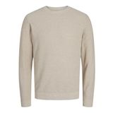 JACK & JONES Erkek Jprcclucas Structure Knit Crew Neck kazak, Saf kaşmir/Detay: twist, S