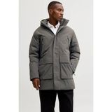 Jack & Jones Erkek Jprccmoon Su Geçirmez Kapüşonlu Kaban 12280904 Füme - 2XL