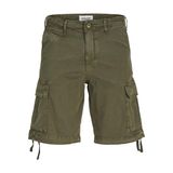 JACK & JONES Erkek JPSTCOLE JJTUCKER CARGO SHORT SN Kargo Şort Koyu Yağ Yeşili XS