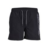 JACK & JONES Erkek JPSTFIJI JJSWIM DOUBLE LOGO SN LY Deniz Şortu Siyah S