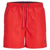 JACK & JONES Erkek Jpstfiji Jjswim Solid Sn Pls yüzme şortu, Gerçek kırmızı/Detay: Sağlam, 48 Große Größen