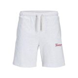 JACK & JONES Erkek Jpstgordon Charge Print Sweat Şort Mid, beyaz melanj, S