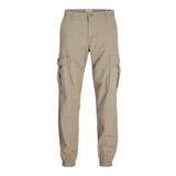 JACK & JONES Erkek Jpstkane Jjjonnie manşetli kargo pantolon, Crockery, 29W / 30L
