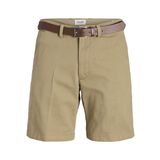 JACK & JONES Erkek Jpstmarco Jjfranco Chino Şort W Belt, Elmwood, S