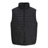 JACK & JONES Erkek kapitone yelek, Siyah, L