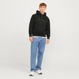 Jack & Jones Erkek Kapüsonlu Gögüs Logo Baskili Sweatshirt - Frederiksberg - 2XL - 01-Siyah