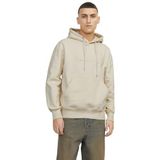 JACK & JONES Erkek kapüşonlu kazak baskılı kapüşonlu kazak, Antik Beyaz, XL