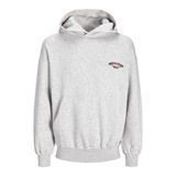 JACK & JONES Erkek kapüşonlu kazak baskılı kapüşonlu kazak, beyaz melanj, S