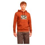 JACK & JONES Erkek kapüşonlu kazak baskılı kapüşonlu kazak, Kahverengi, S