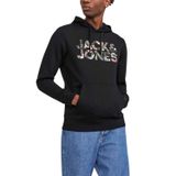 JACK & JONES Erkek kapüşonlu kazak baskılı kapüşonlu kazak, Karbon, S