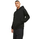 JACK & JONES Erkek kapüşonlu kazak fitilli kumaş, Siyah, S
