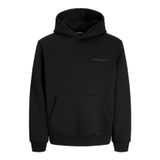 JACK & JONES Erkek kapüşonlu kazak JCOFUSION Scuba Sweat Hood- Relaxed Fit, Siyah, L