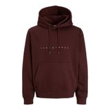 JACK & JONES Erkek kapüşonlu kazak JJESTAR JJ Sweat Hood - Relaxed Fit, Bitter Chocolate, L