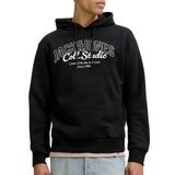 JACK & JONES Erkek kapüşonlu kazak JjMakoto Sweat Hood, Siyah, S
