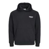 JACK & JONES Erkek kapüşonlu kazak JOLIVE- Relaxed Fit S-XXL pamuk, Black Jack&Jones, XXL