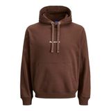 JACK & JONES Erkek kapüşonlu kazak JORNORREBRO EMB Sweat Hood - Relaxed, Derin Mahogany, S