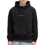 JACK & JONES Erkek kapüşonlu kazak JORNORREBRO EMB Sweat Hood - Relaxed, Siyah, M