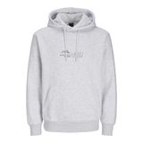 JACK & JONES Erkek kapüşonlu kazak logolu kapüşonlu kazak, Açık gri melanj, XXL