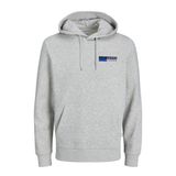 JACK & JONES Erkek kapüşonlu kazak logolu kapüşonlu kazak, Beyaz melanj/baskı: p4 küçük baskı, L