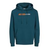 JACK & JONES Erkek kapüşonlu kazak logolu kapüşonlu kazak, Derin Cam Göbeği, M