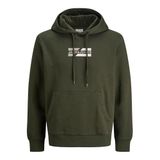 Jack & Jones Erkek kapüşonlu kazak logolu kapüşonlu kazak, Duffel Bag, S