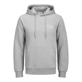 JACK & JONES Erkek kapüşonlu kazak logolu kapüşonlu kazak, Gri (Ultimate Grey), M