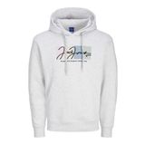 JACK & JONES Erkek kapüşonlu kazak logolu kapüşonlu kazak, Parlak beyaz, L
