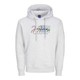 JACK & JONES Erkek kapüşonlu kazak logolu kapüşonlu kazak, Parlak beyaz, M