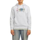 JACK & JONES Erkek kapüşonlu kazak logolu kapüşonlu kazak, Parlak beyaz, S