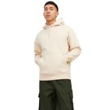 JACK & JONES Erkek kapüşonlu kazak, tek renkli, kapüşonlu kazak, Moonbeam, M