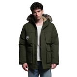 Jack & Jones Erkek Kapüşonlu, Kürk Yakalı, Parka Mont, Yeşil, L Beden