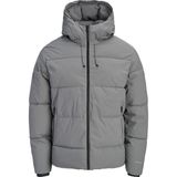 Jack & Jones Erkek Kapusonlu Ruzgar Gecirmez Kisa Kesim Puffer Mont - Alpha - 2XL - 07G-Gri