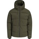 Jack & Jones Erkek Kapusonlu Ruzgar Gecirmez Kisa Kesim Puffer Mont - Alpha - 2XL - 301-Yeşil