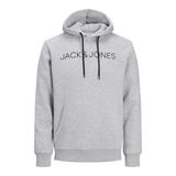 JACK & JONES Erkek kapüşonlu sweatshirt, Açık gri melanj, S