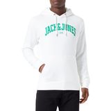 JACK & JONES Erkek kapüşonlu sweatshirt, Cloud Dancer, XL