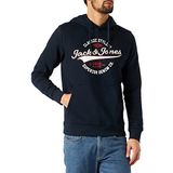 JACK & JONES Erkek kapüşonlu sweatshirt logosu, Lacivert Blazer_b, S