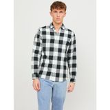 JACK & JONES Erkek kareli gömlek, dar kesim, kareli gömlek, Fısıltı Beyaz, L