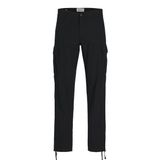 JACK & JONES Erkek kargo pantolon, bol kesim, kargo pantolon, Siyah, 30W / 32L
