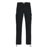 JACK & JONES Erkek kargo pantolon, rahat kesim, kargo pantolon, Siyah, 28W / 32L