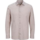 Jack & Jones Erkek Keten Karisimli Gömlek - Summer - XL - 113-Bej
