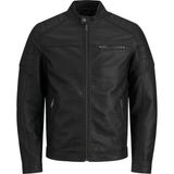 Jack & Jones Erkek Kisa Kesim Biker Ceket - Tano - 000-Siyah - L