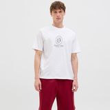 Jack & Jones Erkek Kisa Kollu Baskili Tisört - Dia - Beyaz