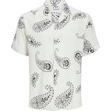 Jack & Jones Erkek Kısa Kollu Desenli Gömlek 12248448 - Beyaz