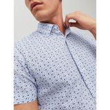 Jack & Jones Erkek Kısa Kollu Gömlek 12226009 Jprblasummer Lınen Prınt Shırt S/s Ln - White
