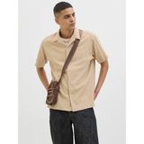Jack Jones Erkek Kısa Kollu Pamuklu Gömlek 12255781 - Bej