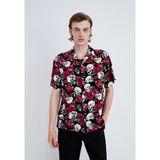Jack & Jones Erkek Kuru Kafalı Kısa Kollu Gömlek - 12262105 - Siyah