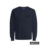 Jack & Jones Erkek Lacivert Jorlogo Sweat Crew Neck Tr Ss25 Sweatshirt 12290659-Navyblaze